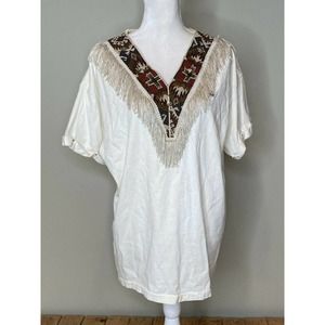 Vintage HANG UPS V Neck Western Fringed T Shirt M